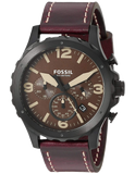 Fossil Nate Chronograph Brown Dial Brown Leather Strap Watch for Men - JR1511 Authentic Buy Shop Now