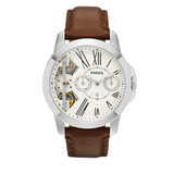 Fossil Grant Twist Multi-Function White Dial Brown Leather Strap Watch for Men - ME1144 Authentic Buy Shop Now