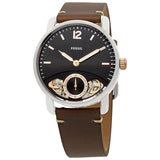 Fossil The Commuter Twist Black Dial Brown Leather Strap Watch for Men - ME1165 Authentic Buy Shop Now