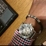 Fossil Modern Machine Automatic Silver Dial Silver Steel Strap Watch for Men - ME3081 Authentic Buy Shop Now