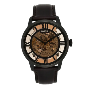 Fossil Townsman Automatic Skeleton Brown Dial Brown Leather Strap Watch for Men - ME3098 Authentic Buy Shop Now