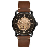 Fossil Commuter Automatic Black Dial Brown Leather Strap Watch for Men - ME3158 Authentic Buy Shop Now