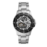 Fossil FB-01 Automatic Skeleton Black Dial Silver Steel Strap Watch for Men - ME3190 Authentic Buy Shop Now