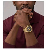 Fossil Bronson Automatic Skeleton Black Dial Gold Steel Strap Watch for Men - ME3257 Authentic Buy Shop Now