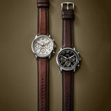 Fossil Neutra Chronograph White Dial Brown Leather Strap Watch for Men - FS6022 Authentic Buy Shop Now