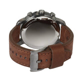 Fossil Nate Chronograph Grey Dial Brown Leather Strap Watch for Men - JR1424 Authentic Buy Shop Now