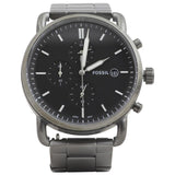 Fossil The Commuter Black Dial Grey Steel Strap Watch for Men - FS5400 Authentic Buy Shop Now
