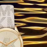Michael Kors Jaycie Quartz Gold Dial White Leather Strap Watch for Women - MK2861 Authentic Buy Shop Now