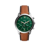Fossil Neutra Chronograph Green Dial Brown Leather Strap Watch for Men - FS5735 Authentic Buy Shop Now