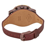 Fossil Original Boyfriend Sport Chronograph Maroon Dial Maroon Leather Strap Watch for Women - ES4114 Authentic Buy Shop Now