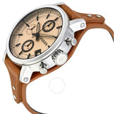 Fossil Original Boyfriend Sport Chronograph Beige Dial Brown Leather Strap Watch for Women - ES4046 Authentic Buy Shop Now