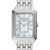 Fossil Raquel Three Hand Date Mother of Pearl Dial Silver Steel Strap Watch for Women - ES5306 Authentic Buy Shop Now