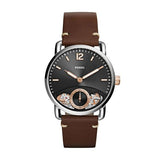 Fossil The Commuter Twist Black Dial Brown Leather Strap Watch for Men - ME1165 Authentic Buy Shop Now