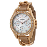 Fossil Riley White Dial Sand Leather Strap Watch for Women - ES3466 Authentic Buy Shop Now