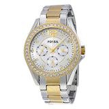 Fossil Riley White Dial Two Tone Steel Strap Watch for Women - ES3204 Authentic Buy Shop Now