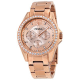 Fossil Riley Multifunction Rose Gold Dial Rose Gold Steel Strap Watch for Women - ES2811 Authentic Buy Shop Now