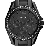 Fossil Riley Multifunction Black Dial Black Steel Strap Watch for Women - ES4519 Authentic Buy Shop Now