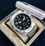 Fossil Bronson Chronograph Black Dial Silver Steel Strap Watch for Men - FS5710 Authentic Buy Shop Now
