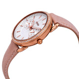 Fossil Tailor Quartz White Dial Pink Leather Strap Watch for Women - ES4393 Authentic Buy Shop Now