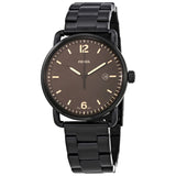 Fossil The Commuter Brown Dial Black Steel Strap Watch for Men - FS5277 Authentic Buy Shop Now