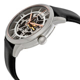 Fossil Townsman Automatic Skeleton Silver Dial Black Leather Strap Watch for Men - ME3041 Authentic Buy Shop Now