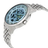 Fossil Townsman Automatic Skeleton Blue Dial Silver Steel Strap Watch for Men - ME3073 Authentic Buy Shop Now