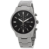 Fossil Townsman Chronograph Black Dial Silver Steel Strap Watch for Men - FS5349 Authentic Buy Shop Now