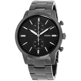 Fossil Townsman Chronograph Black Dial Silver Steel Strap Watch for Men - FS5349 Authentic Buy Shop Now