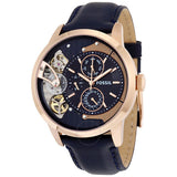 Fossil Townsman Twist Skeleton Blue Dial Blue Leather Strap Watch for Men - ME1138 Authentic Buy Shop Now
