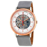 Fossil Vintage Muse Automatic Skeleton White Dial Grey Leather Strap Watch for Women - ME3131 Authentic Buy Shop Now