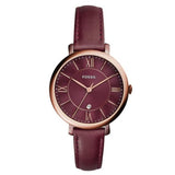 Fossil Jacqueline Burgundy Dial Burgundy Leather Strap Watch for Women - ES4099 Authentic Buy Shop Now