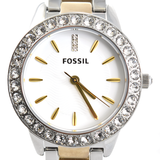 Fossil Jesse Crystals White Dial Two Tone Steel Strap Watch for Women - ES2409 Authentic Buy Shop Now