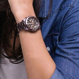 Fossil Perfect Boyfriend Multifunction Maroon Dial Maroon Steel Strap Watch for Women - ES4110 Authentic Buy Shop Now