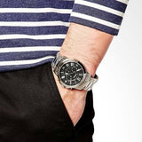 Fossil Grant Chronograph Black Dial Silver Steel Strap Watch for Men - FS4994 Authentic Buy Shop Now