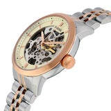 Fossil Townsman Automatic Skeleton White Dial Two Tone Steel Strap Watch for Men - ME3075 Authentic Buy Shop Now