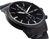 Fossil Townsman Chronograph Black Dial Black Steel Strap Watch for Men - FS5379 Authentic Buy Shop Now