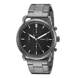Fossil The Commuter Black Dial Grey Steel Strap Watch for Men - FS5400 Authentic Buy Shop Now