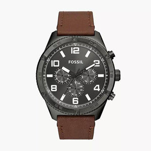 Fossil Brox Multifunction Grey Dial Brown Leather Strap Watch for Men - BQ2800 Authentic Buy Shop Now
