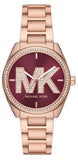 Michael Kors Janelle Quartz Maroon Dial Rose Gold Steel Strap Watch For Women - MK7382 Authentic Buy Shop Now