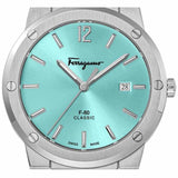 Salvatore Ferragamo F-80 Classic Tiffany Blue Dial Silver Steel Strap Watch for Men - SFDT02323 Authentic Buy Shop Now