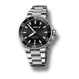 Oris Aquis Date Black Dial Silver Steel Strap Watch for Men - 0173377304134-0782405PEB Authentic Buy Shop Now