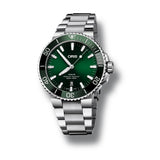 Oris Aquis Date Green Dial Silver Steel Strap Watch for Men - 0173377304157-0782405PEB Authentic Buy Shop Now