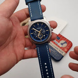 Fossil Machine Chronograph Blue Dial Blue Leather Strap Watch for Men - FS5262 Authentic Buy Shop Now