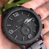 Fossil Nate Chronograph Black Dial Black Steel Strap Watch for Men - JR1401 Authentic Buy Shop Now