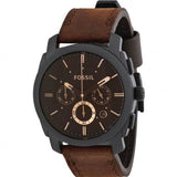 Fossil Machine Flight Chronograph Brown Dial Brown Leather Strap Watch for Men - FS4656 Authentic Buy Shop Now