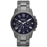 Fossil Grant Chronograph Blue Dial Grey Steel Strap Watch for Men - FS4831 Authentic Buy Shop Now