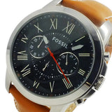 Fossil Grant Chronograph Green Dial Brown Leather Strap Watch for Men - FS4918 Authentic Buy Shop Now