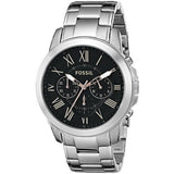 Fossil Grant Chronograph Black Dial Silver Steel Strap Watch for Men - FS4994 Authentic Buy Shop Now