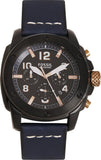 Fossil Modern Machine Chronograph Black Dial Blue Leather Strap Watch for Men - FS5066 Authentic Buy Shop Now