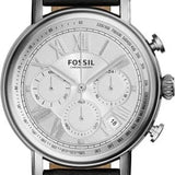 Fossil Buchanan Chronograph Silver Dial Black Leather Strap Watch for Men - FS5102 Authentic Buy Shop Now